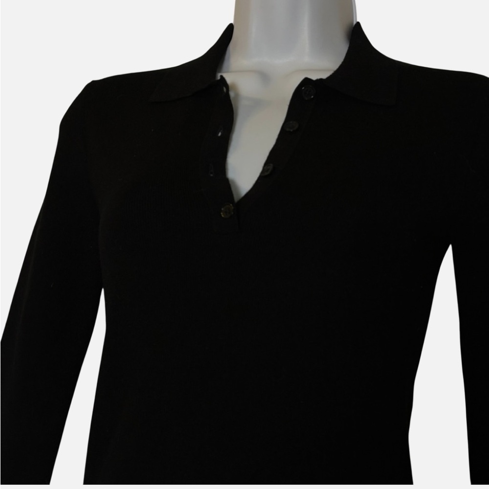 Sunday Best Aritzia Barrymore Polo Dress 2XS Black Long Sleeve Polo - Picture 2 of 7